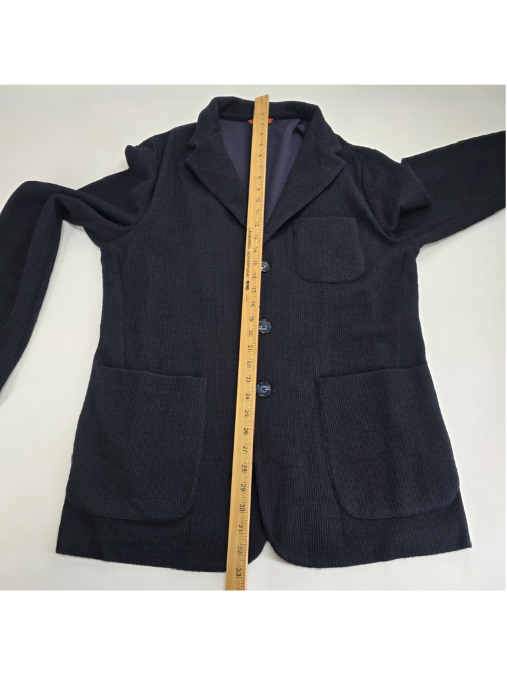 Barena Venezia Mens IT 56 Torceo Navy Ribbed Knit Wool Blazer Made Italy $890 - Picture 14 of 16